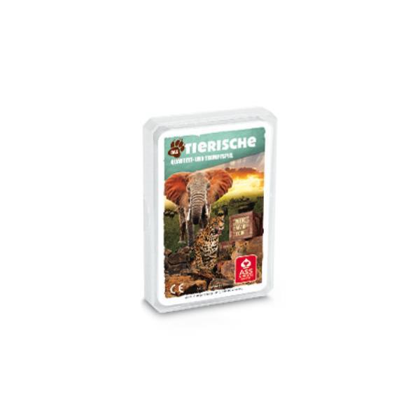 Quartett ´Tierspiele´ - Wilde Safari - Tour, im Kunststoffetui