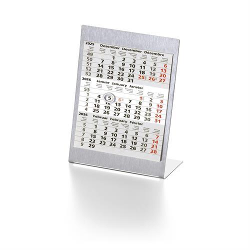 Aufstellkalender Edelstahl, 1 Jahr