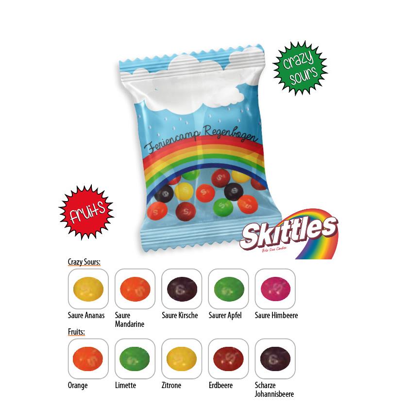 Skittles Werbetüte,   10 g, Inhalt: Skittles Crazy Sours, vegan