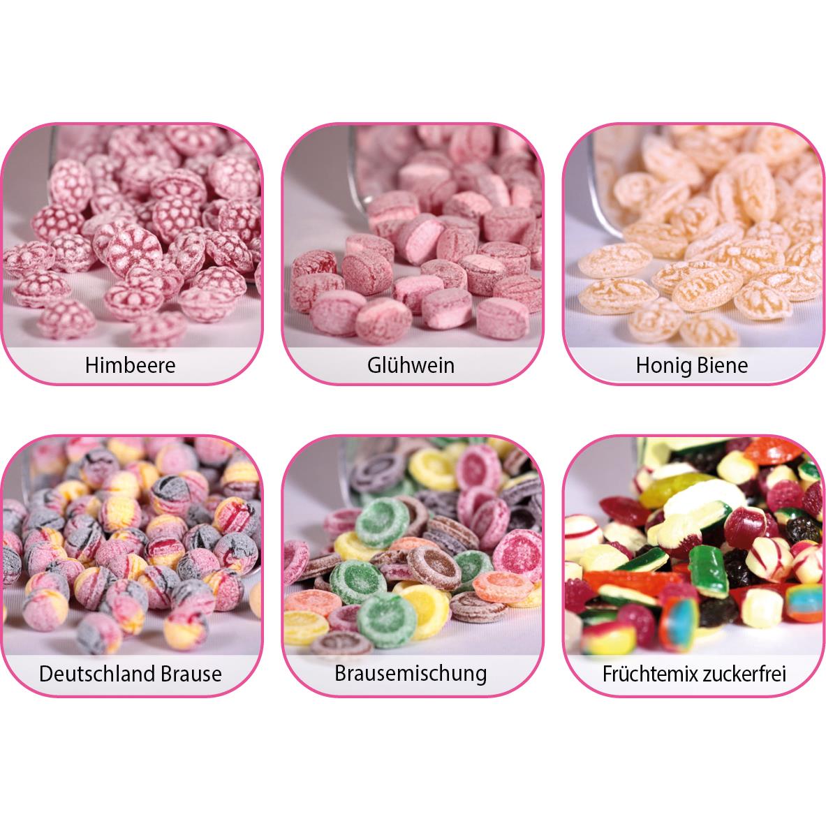 Runddose 99, weiß 120 g, Inhalt: Bonbon Brausemischung
