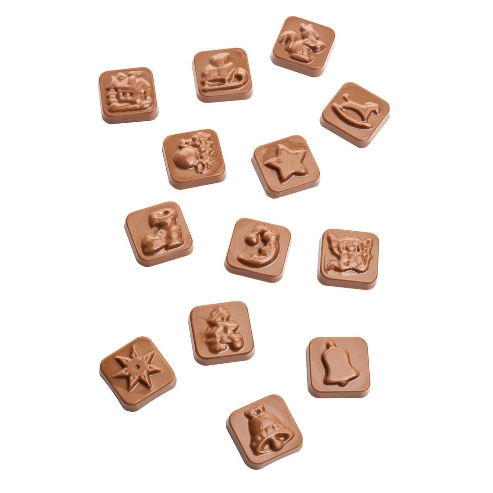Tisch Adventskalender personalisiert,   60 g, Inhalt: Callebaut Vollmilch Schokolade Kalender