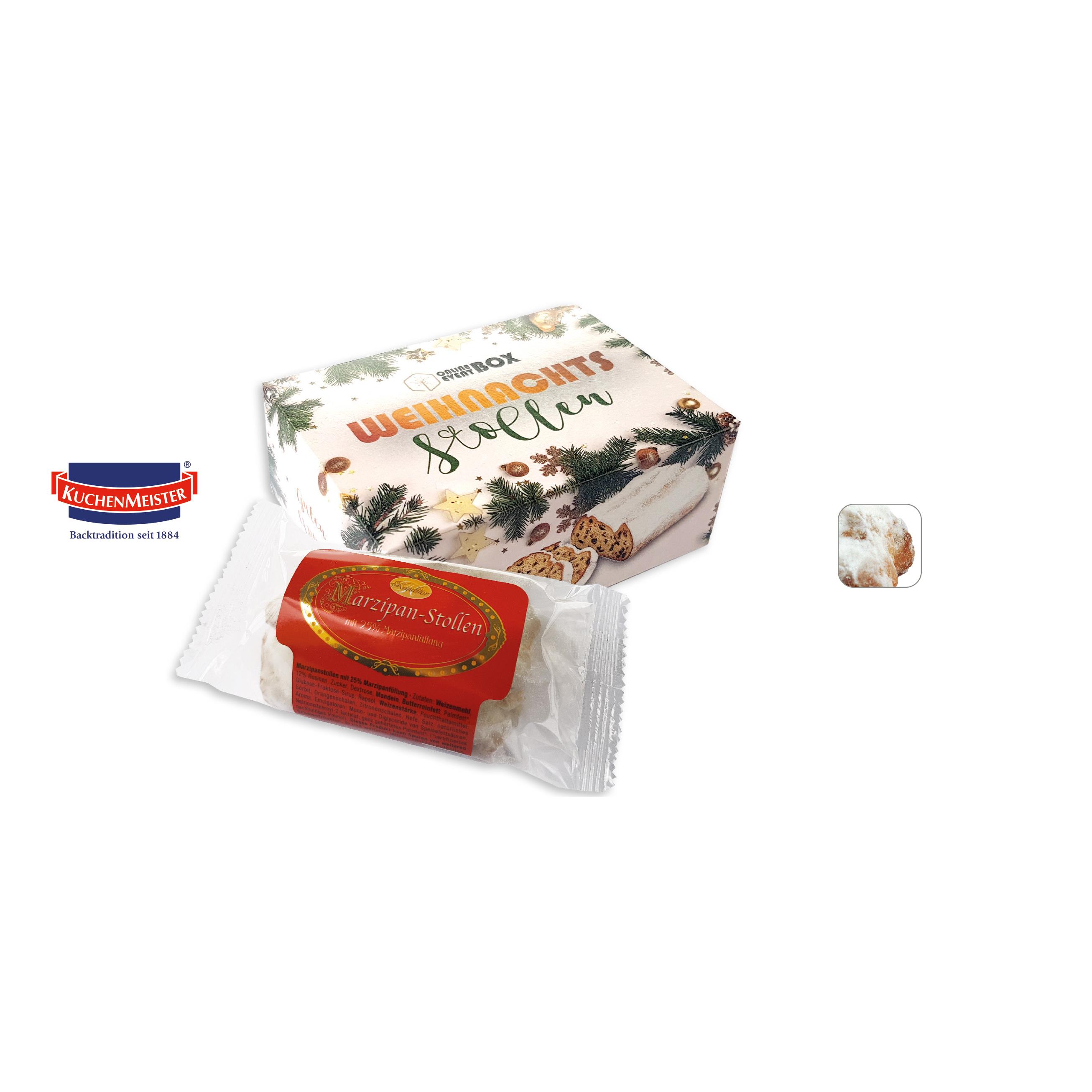 Mini Stollen Präsentbox,   1 Stück, Inhalt: Christstollen
