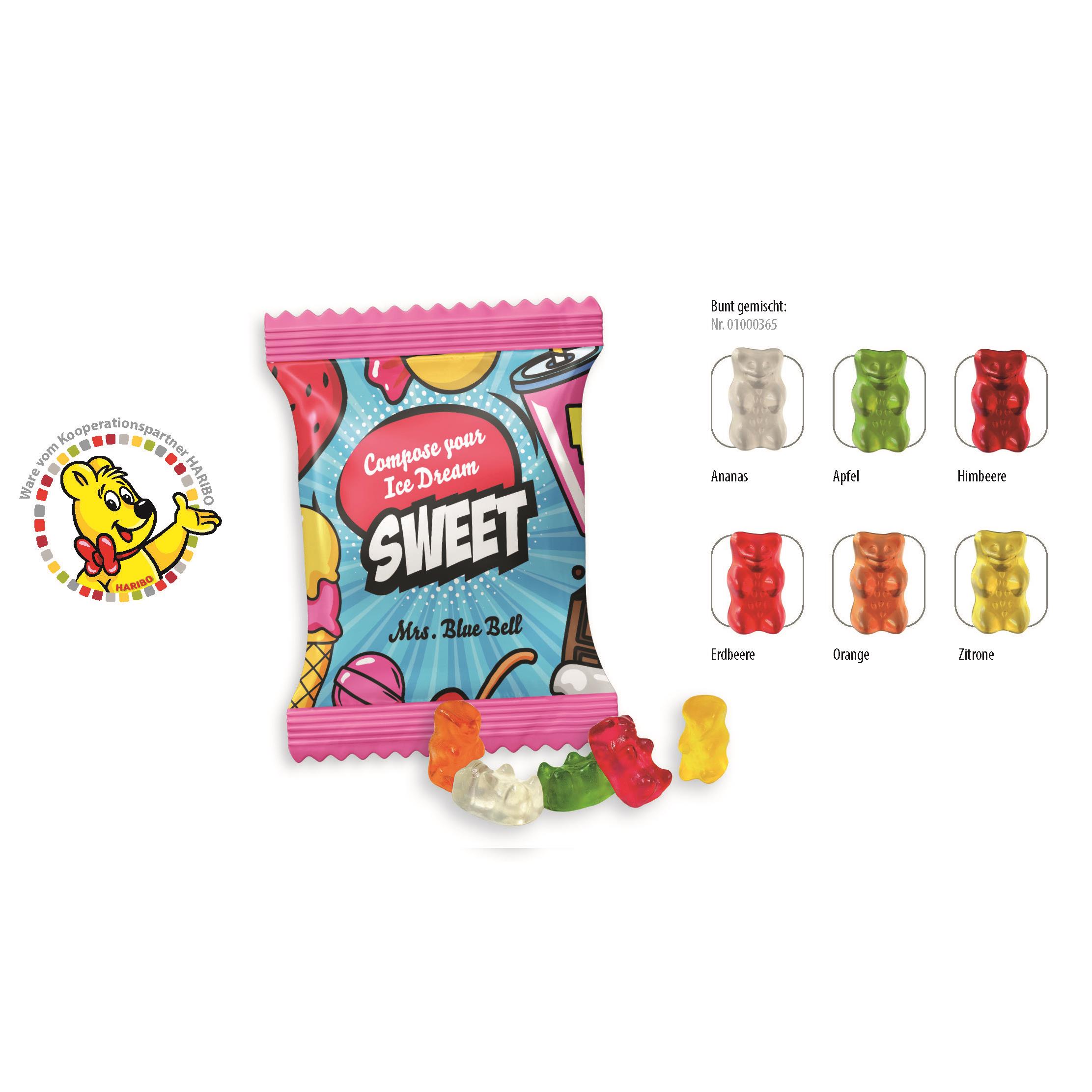HARIBO Mini Goldbären Werbetüte,   6,5 g, Inhalt: HARIBO Mini Goldbären bunt gemischt