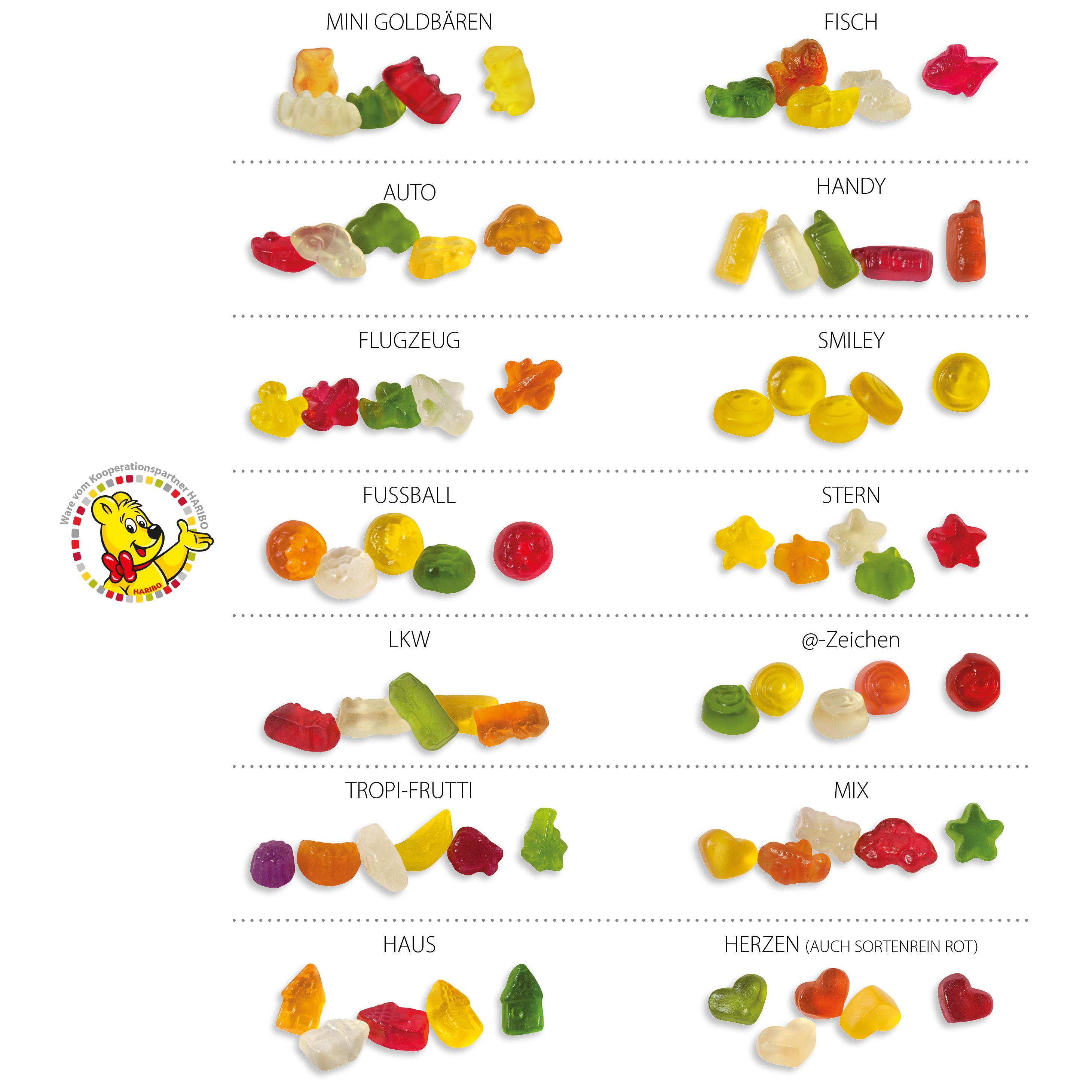 HARIBO Standardformen Werbetüte,   6,5 g, Inhalt: HARIBO Smileys