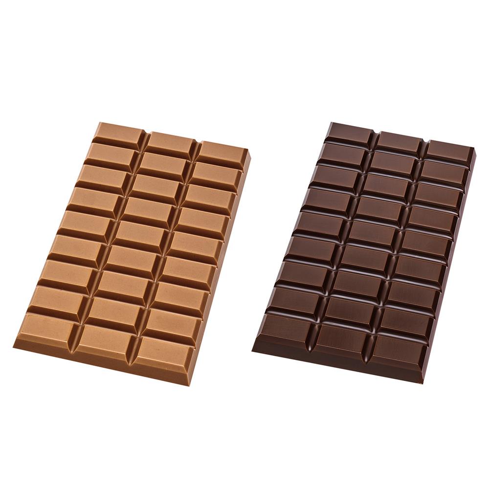 Schokolade 100 g Tafel in Kissenschachtel,   1 Stück, Inhalt: Callebaut Vollmilch Schokolade Kalender
