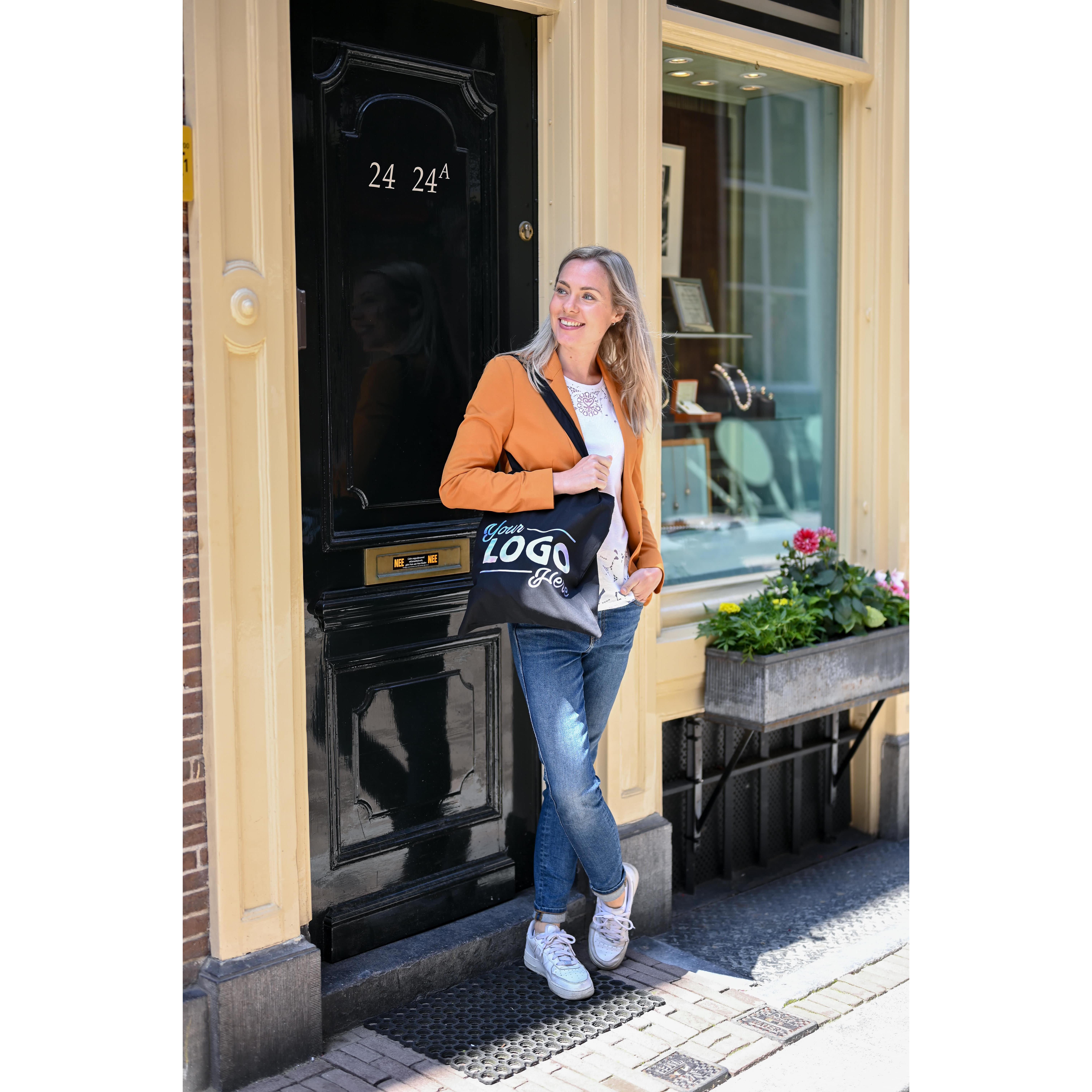 Baumwolltasche mit langen Henkeln, 140 gr/m²