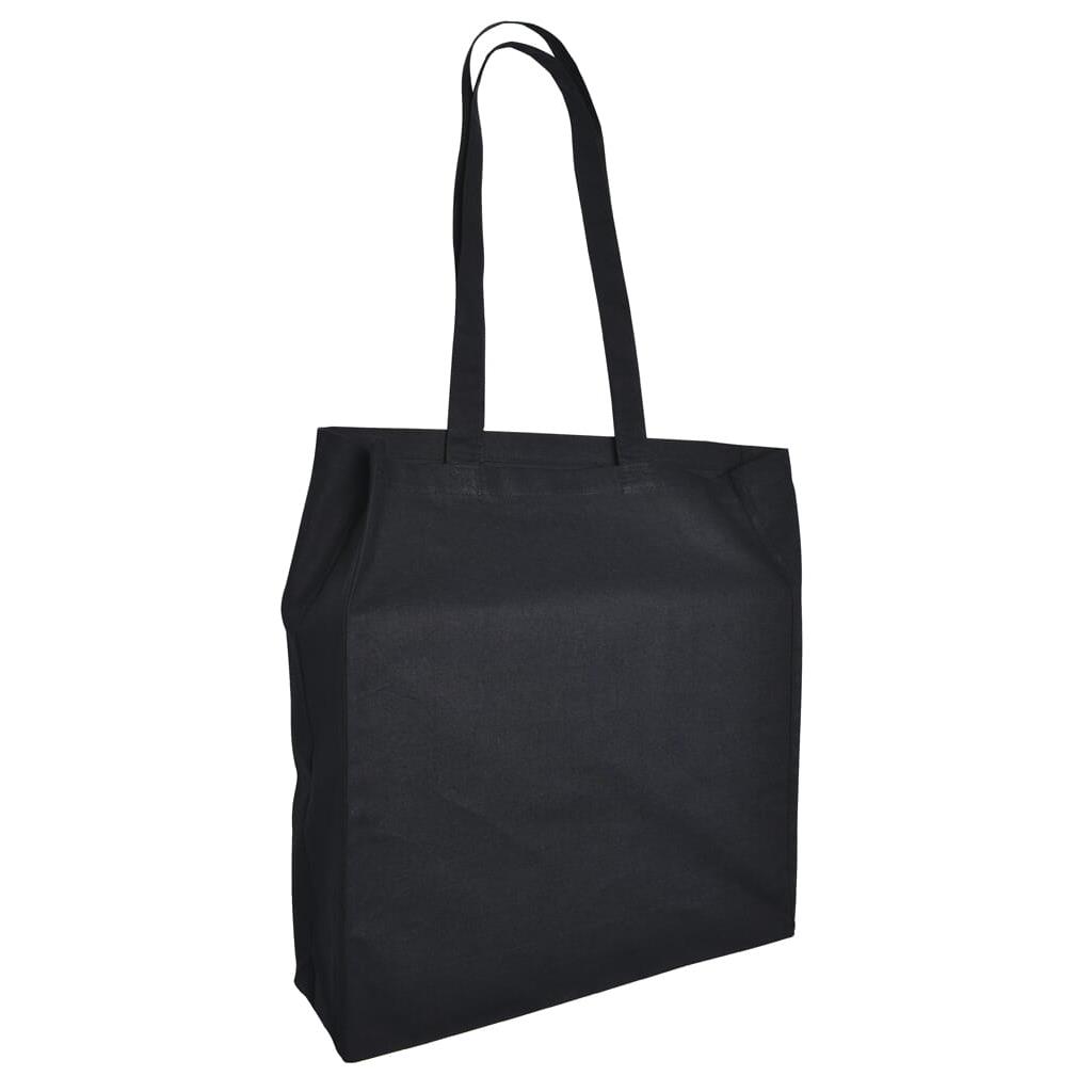Baumwolltaschen mit langen Henkeln und Bodenfalte, 140 gr/m²