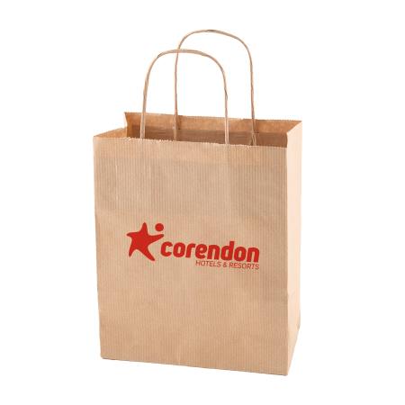 Papiertasche weiß und braun 180x70x220 mm