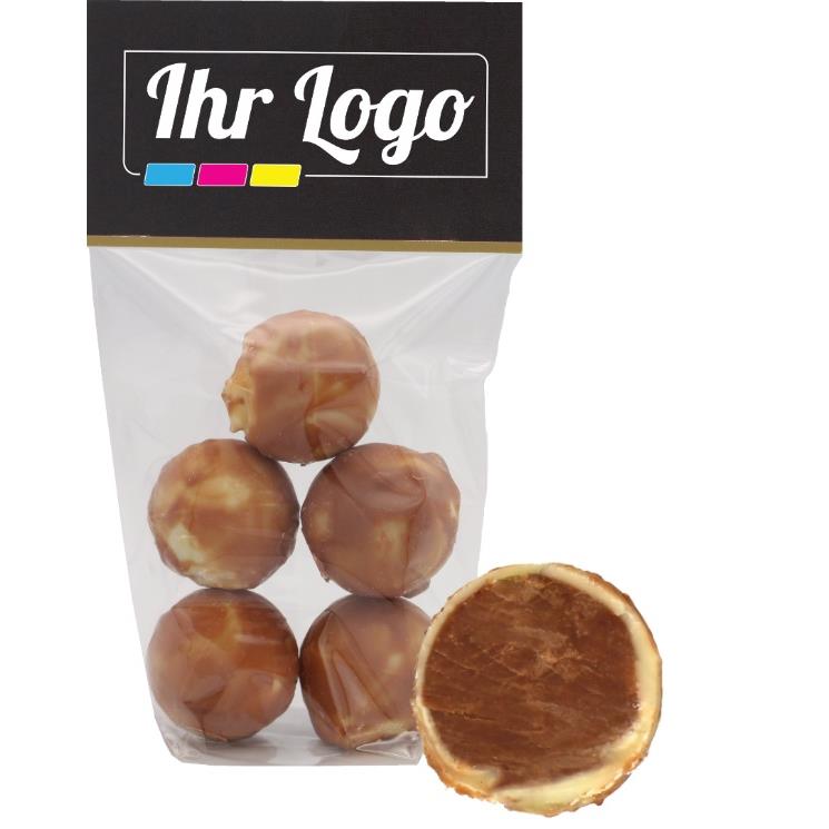 5er Confiseriepralinen Nougat mit Kundenheader