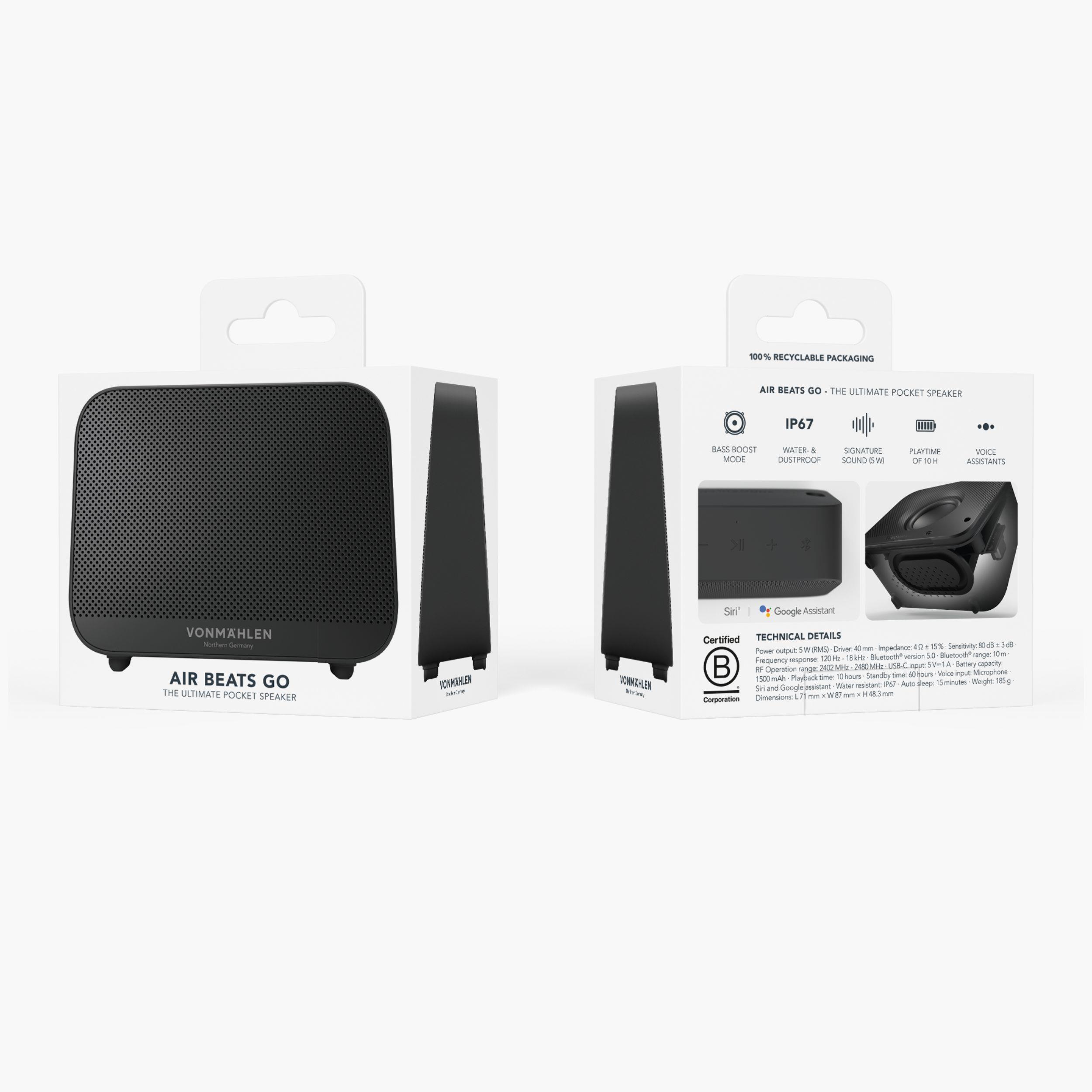 Air Beats Go - Der ultimative Pocket-Speaker - Schwarz