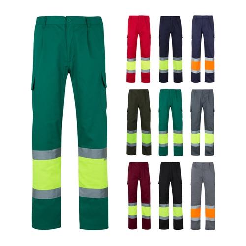 VL POSEIDON LARGE. Zweifarbige Twill-Hose mit mehreren Taschen (210 g/m²), aus Baumwolle (20%) und Polyester (80%)