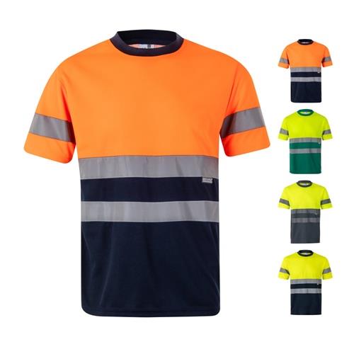 VL BRAHMA LARGE. Zweifarbiges technisches T-Shirt mit Bird-Eye-Design (140 g/m²), aus Polyester (100%)