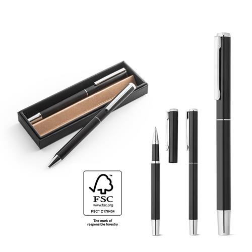 LEAH. Roll- und Kugelschreiber aus Aluminium (94% rAL) mit Clip