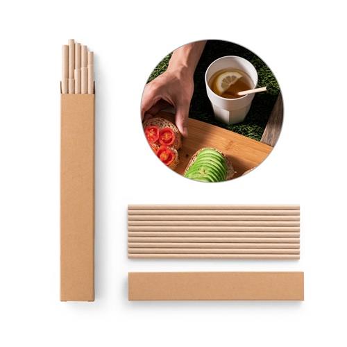 LAMONE. Strohhalm-Set aus Kraftpapier