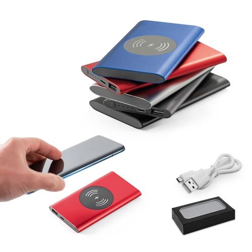 CASSINI. Powerbank 4´000 mAh mit 5W wireless Ladegerät aus Recyceltes Aluminium (100 % rAL)