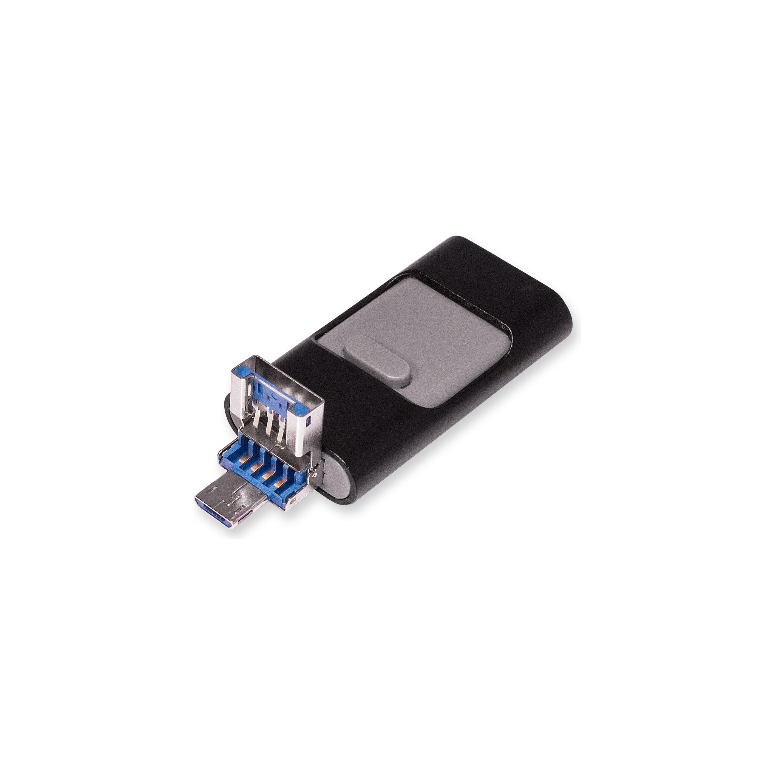 USB-Stick OTG F91 Alu USB 3.0 Flash Disk   8 GB Schwarz