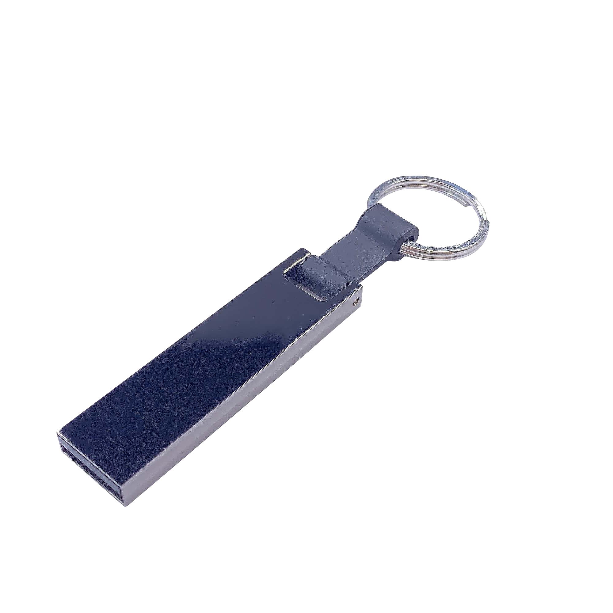 Modell Mini 070 USB 2.0 COB  64 GB Gun-Metallic (glänzend), Silikonband Schwarz
