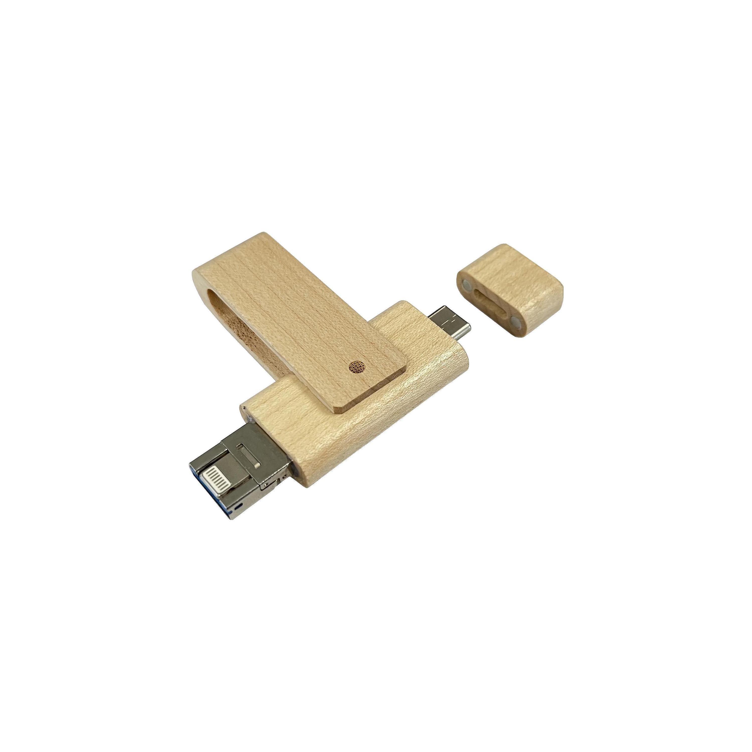USB-Stick OTG H24 4 in 1 USB 3.0 Flash Disk  32 GB Ahorn