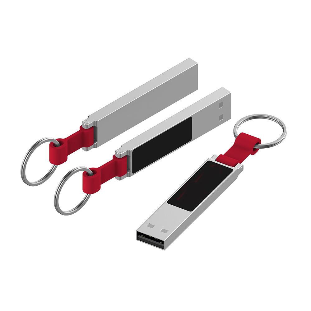 USB-Stick LED 12 USB 2.0 COB   2 GB Silber/Rot