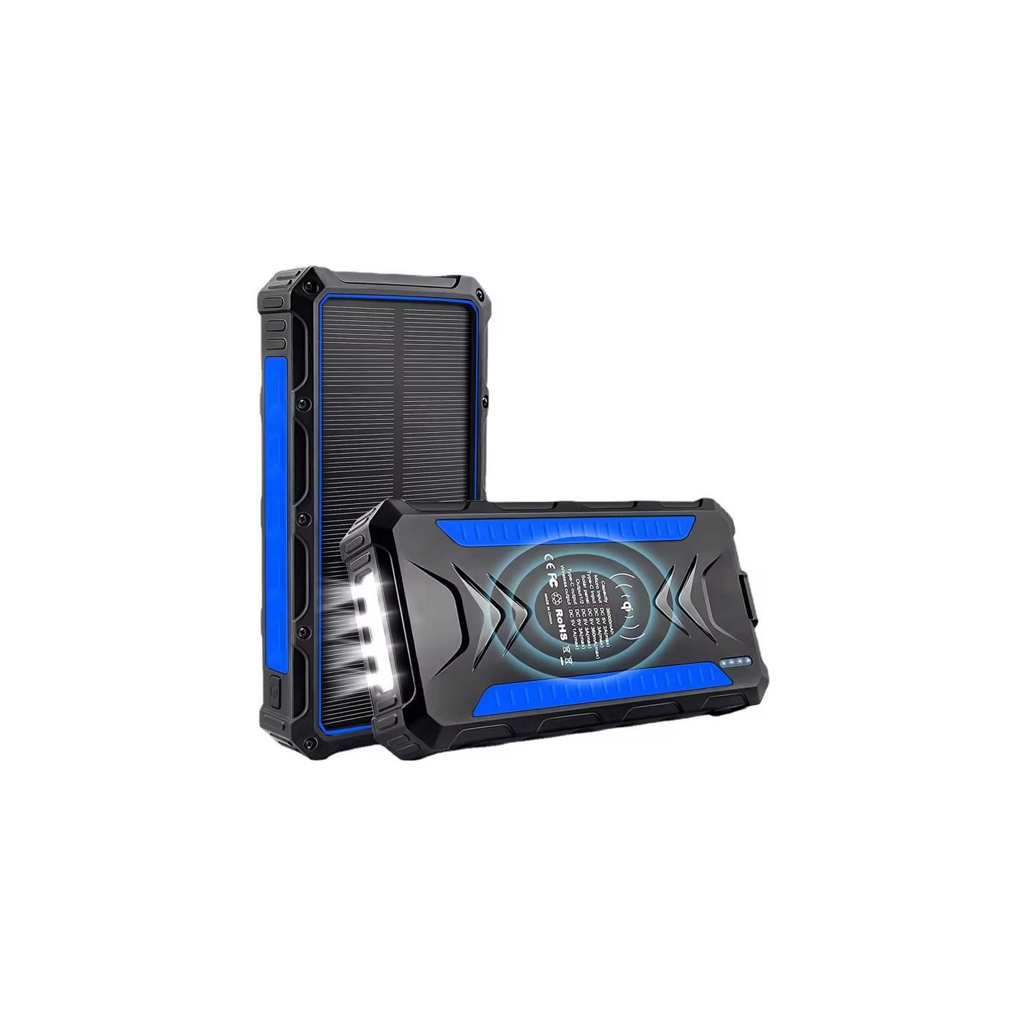 Outdoor Solar Powerbank PB-58 Wireless Charging 10000 mAh Blau