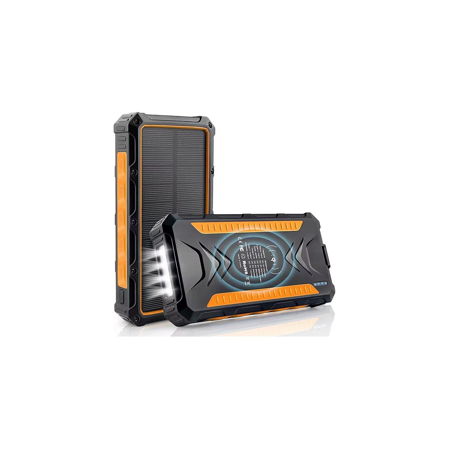 Outdoor Solar Powerbank PB-58 Wireless Charging 10000 mAh Orange