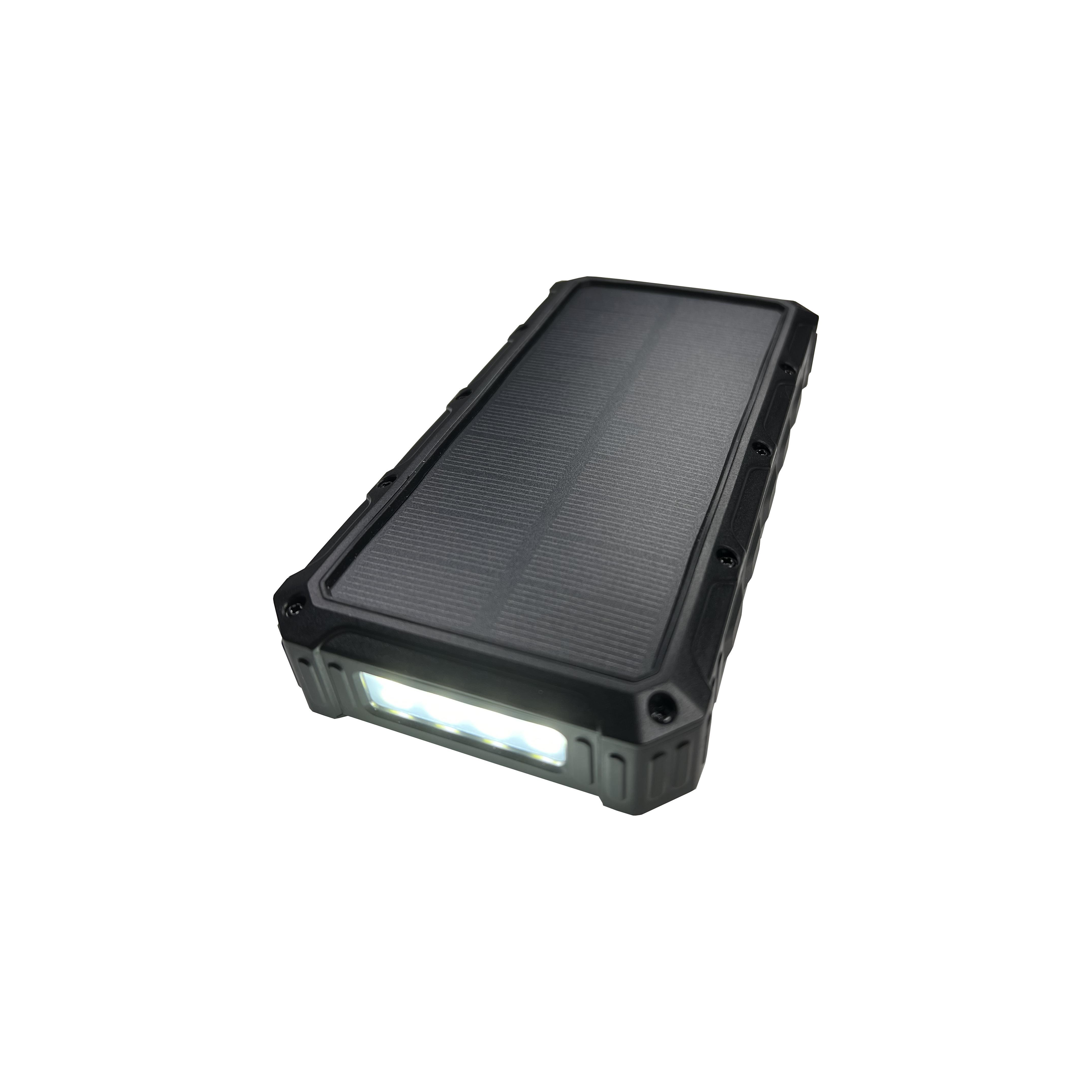 Outdoor Solar Powerbank PB-58 Wireless Charging 24000 mAh Schwarz