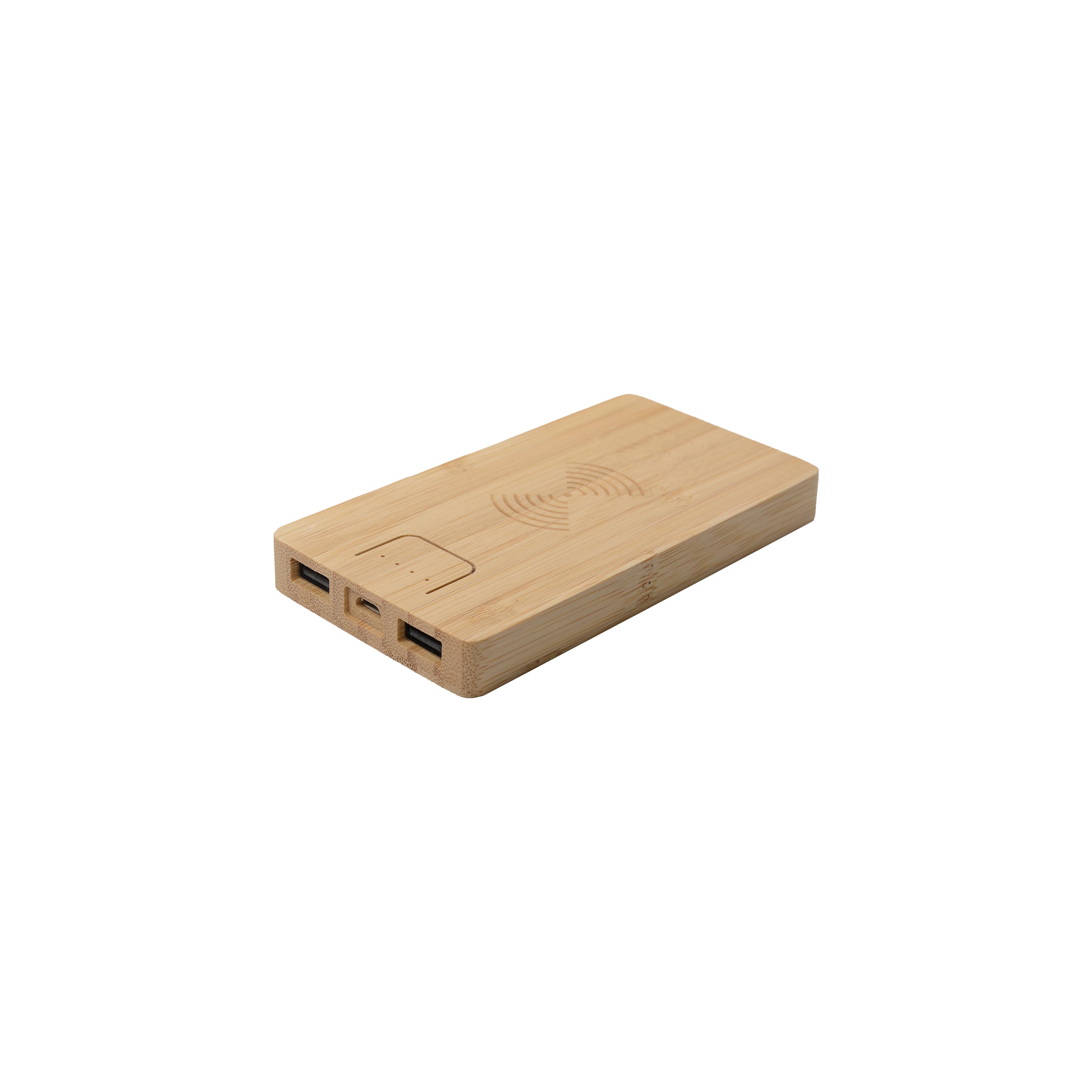 Holz Powerbank PB-65 QI Wireless Charging 8000 mAh Bambus