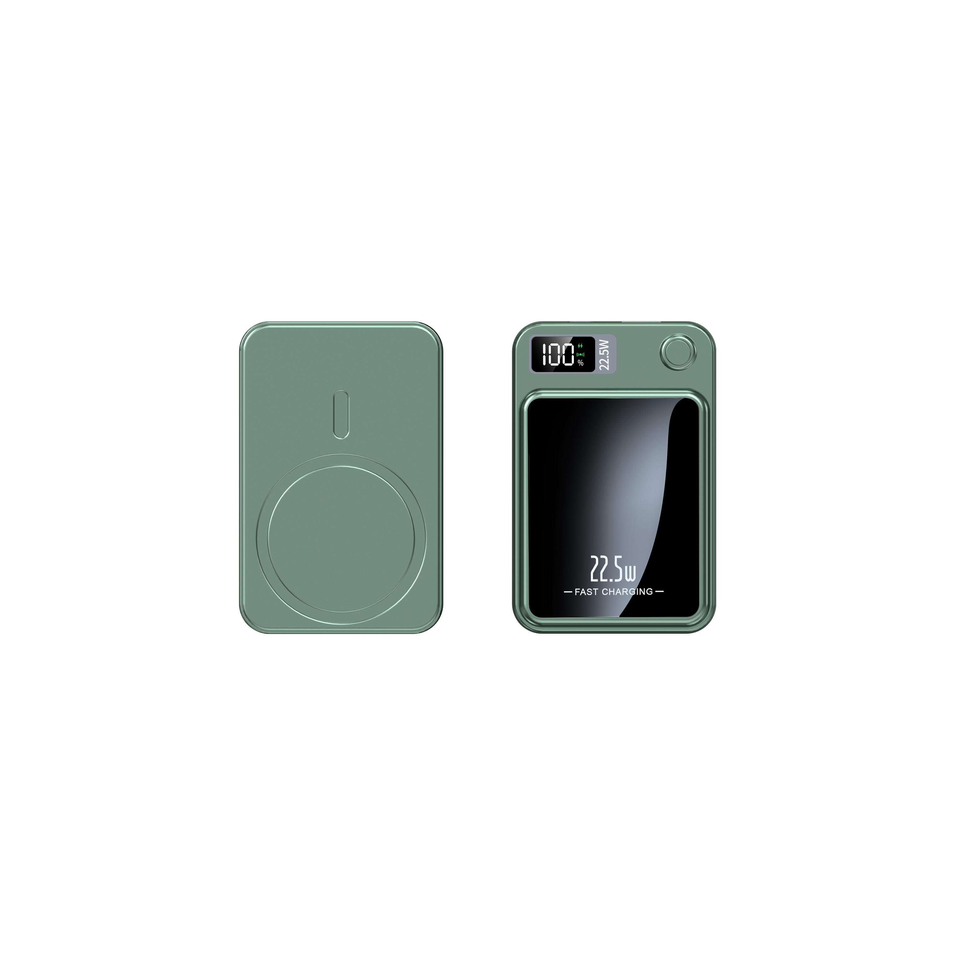 Magnetic Powerbank PB-69 QI Wireless Charging 5000 mAh Grün
