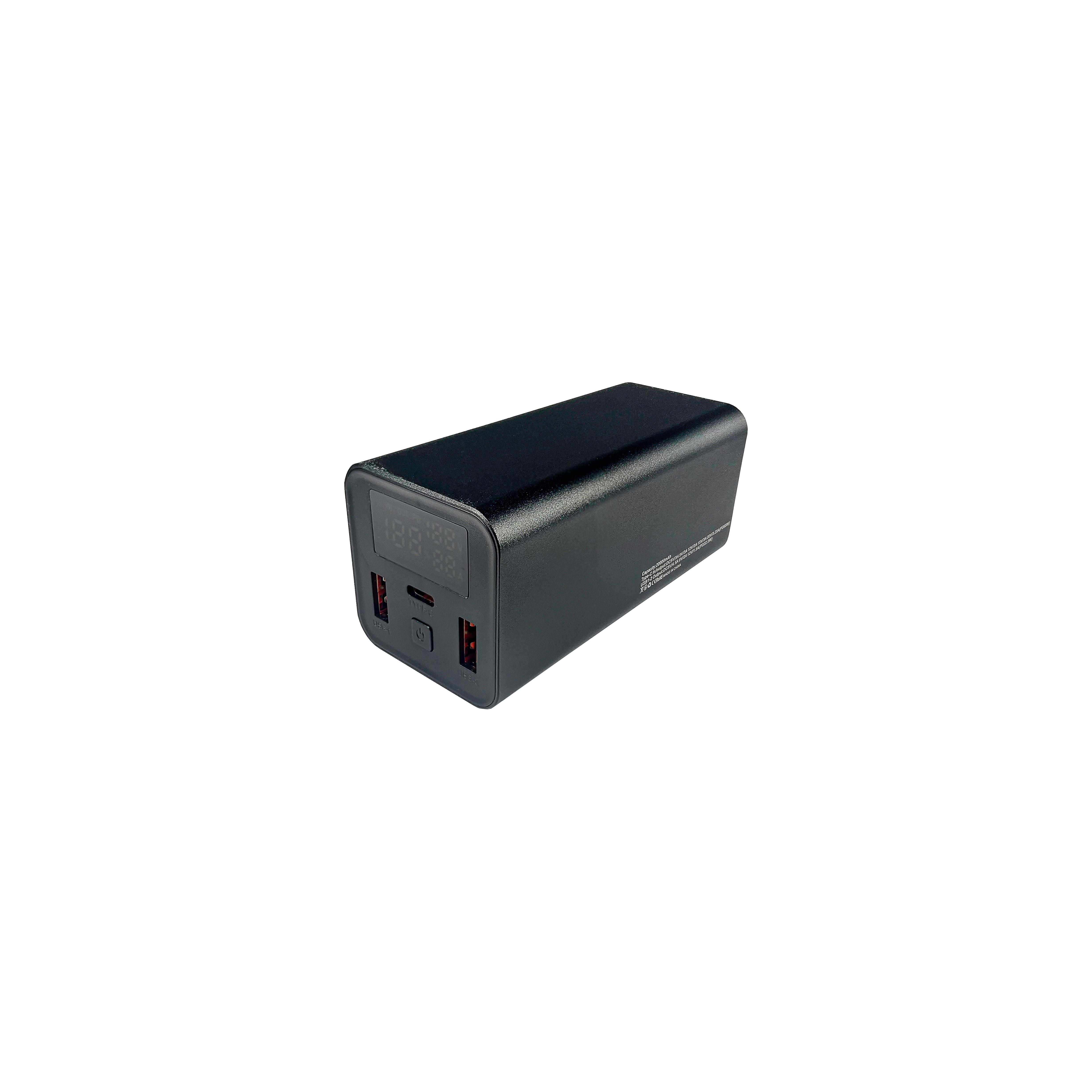 Laptop Powerbank LP-01 PD65W Schnellladeleistung und 20000 mAh Akku Schwarz