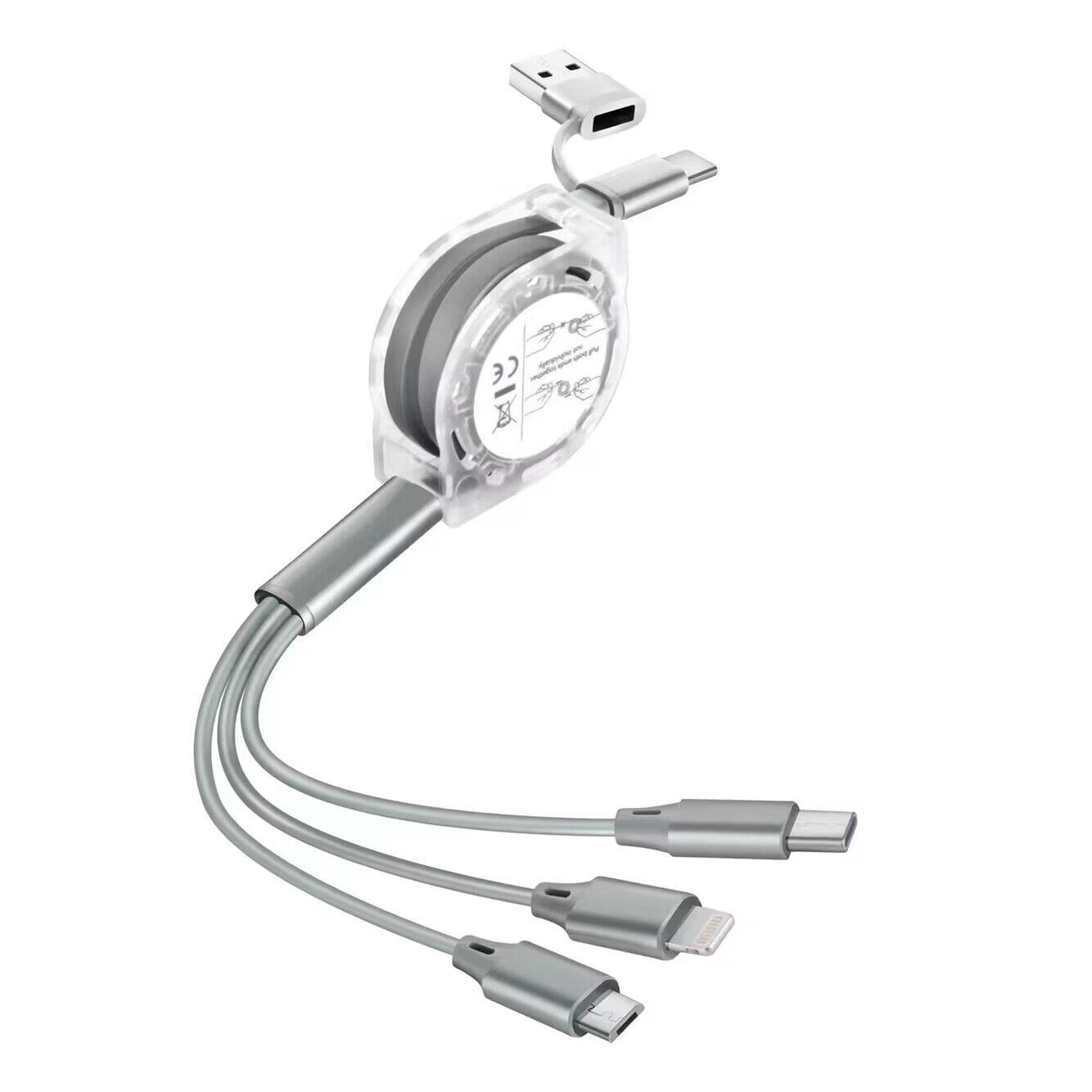 3in2 Aufrollladekabel Silber