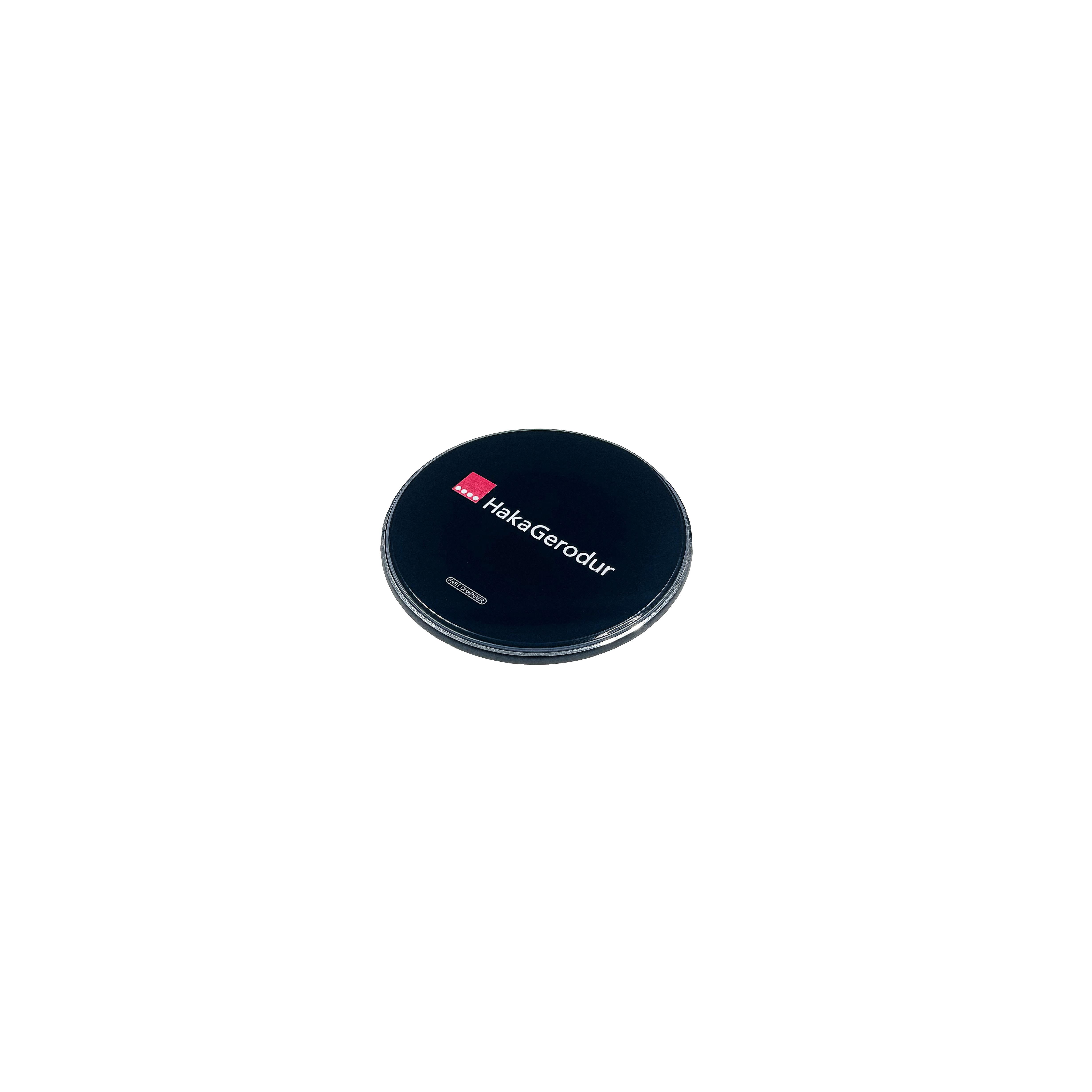 Wireless Charger LED-Ring rund glänzend 15W Schwarz