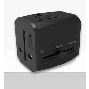 Weltreiseadapter 02 Schwarz/Schwarz