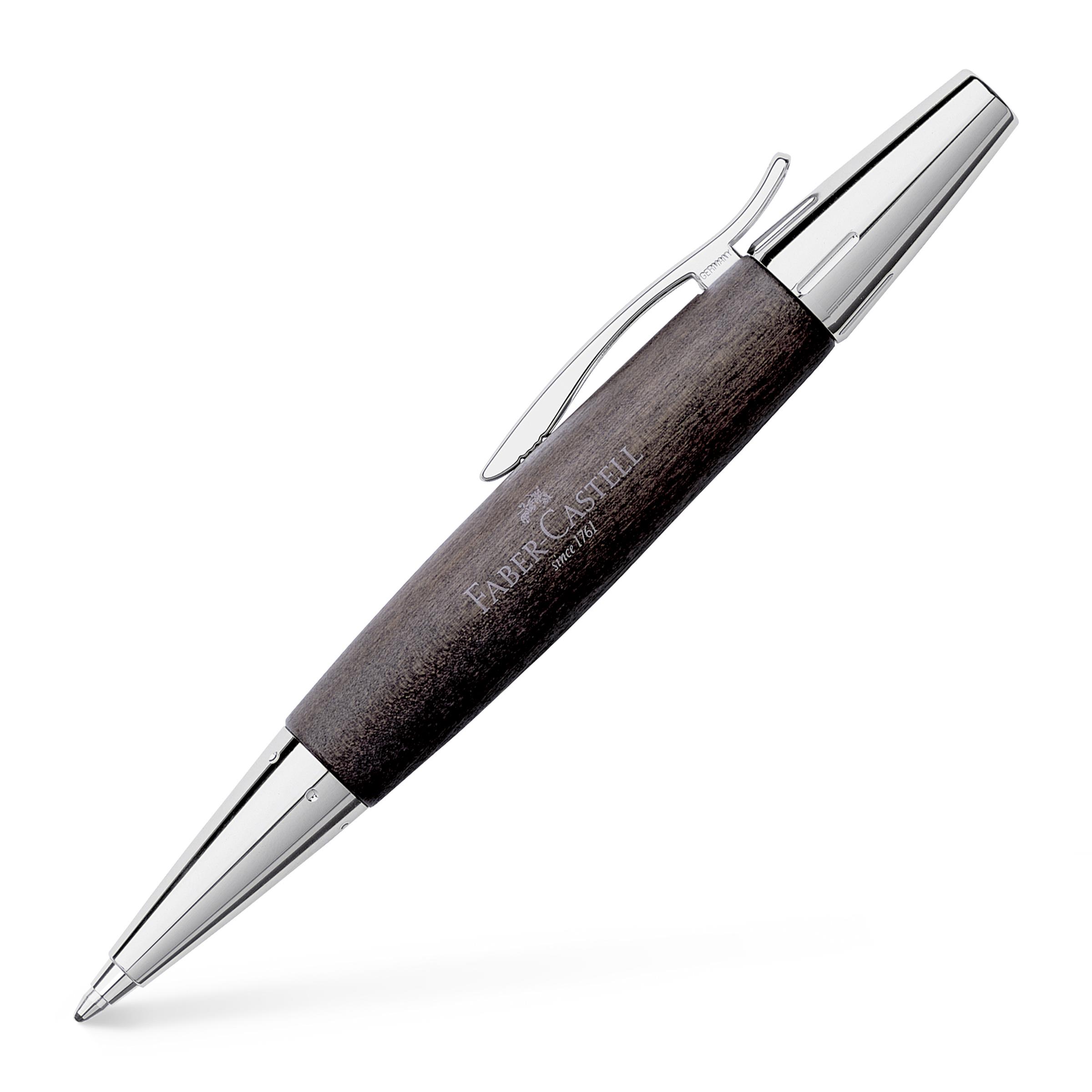 E-Motion Holz / Metall Birnbaum schwarz Kugelschreiber Faber-Castell