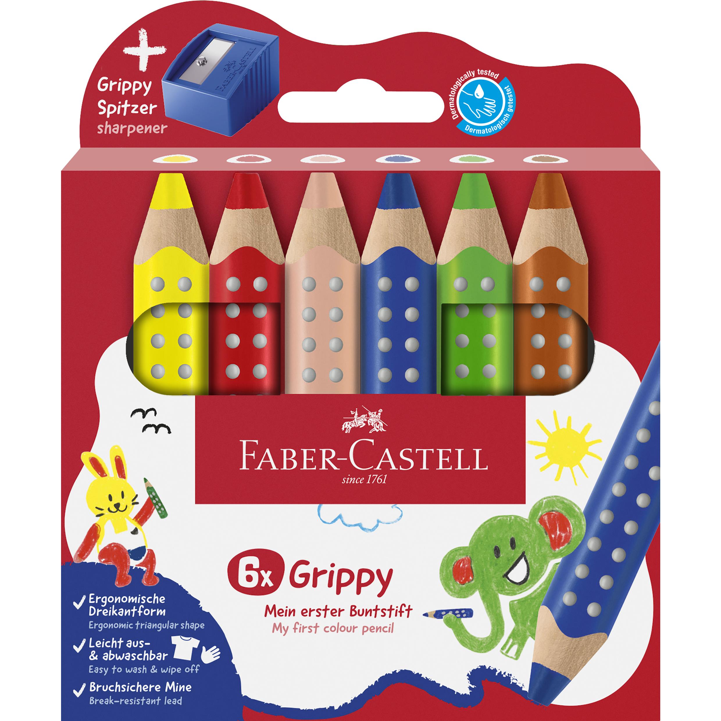 Grippy 6er Set mit Spitzer Faber-Castell