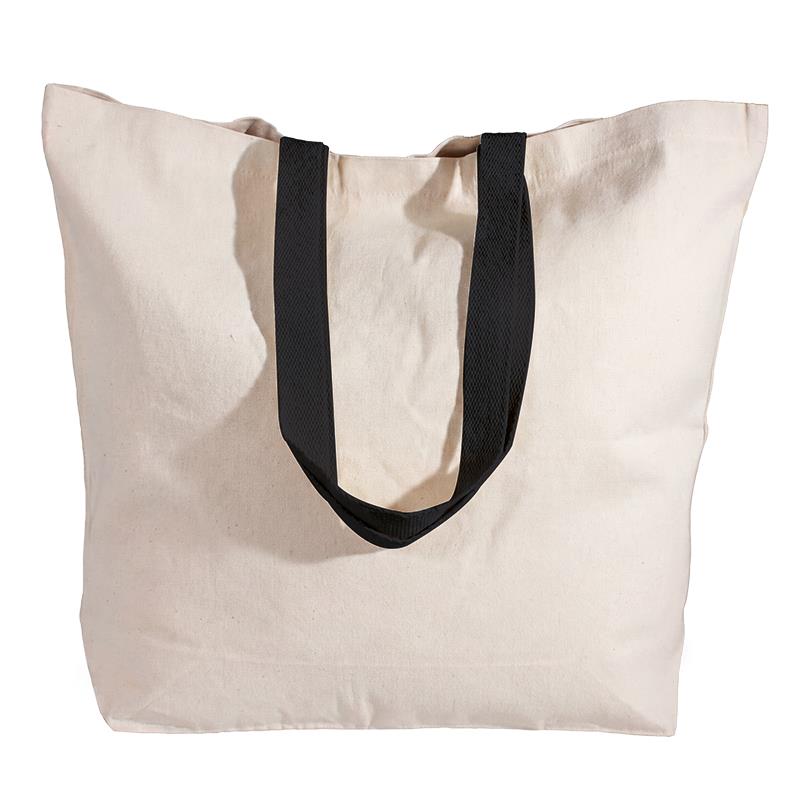 Shopper Baumwolltasche *Antje* nature mit schwarzen Henkeln