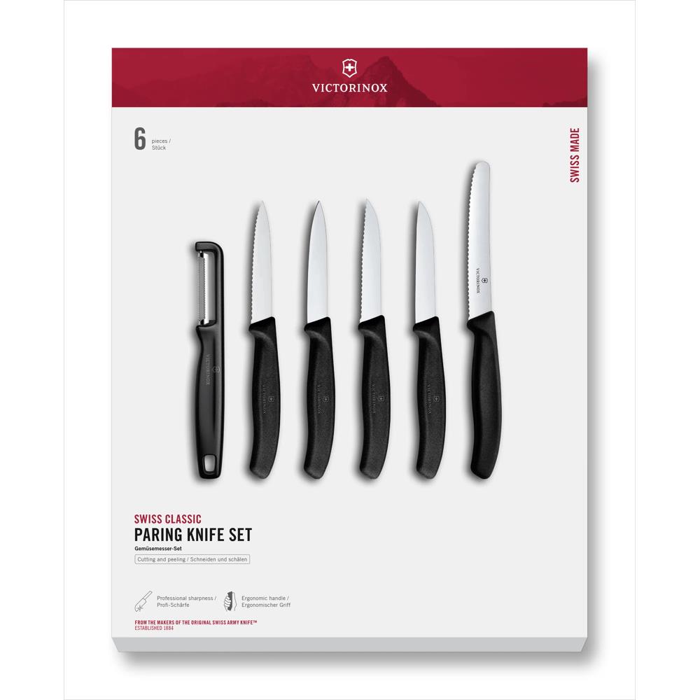Swiss Classic, Gemüsemesser Set, 6tlg, schwarz, G