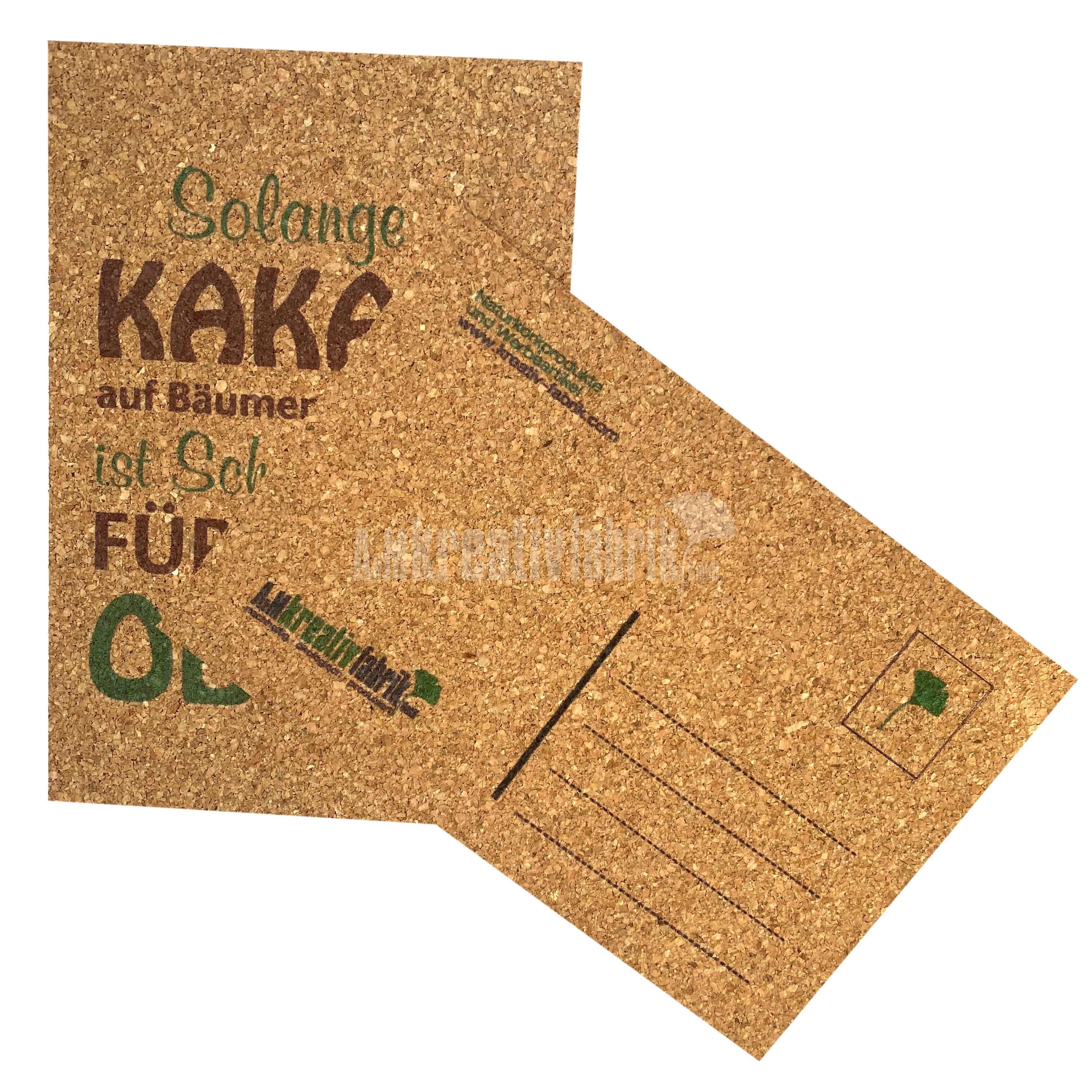 Postkarte aus Recyclingkork