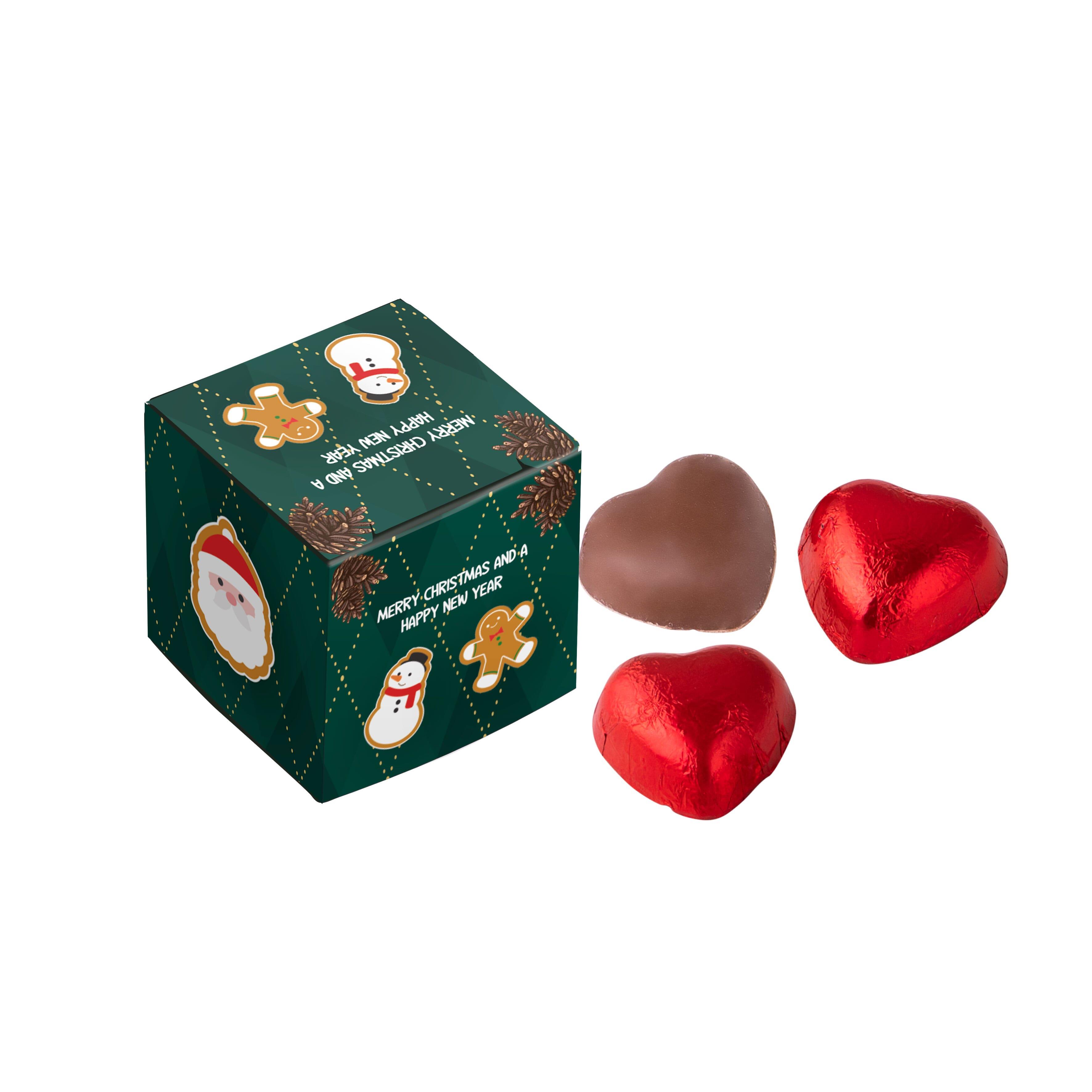 Box mit 3 Schokoladenherzen
