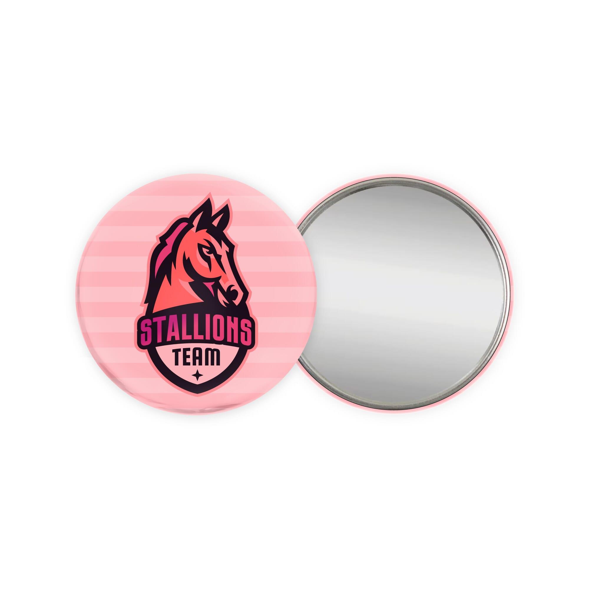 Metallbutton 75mm mit Spiegel