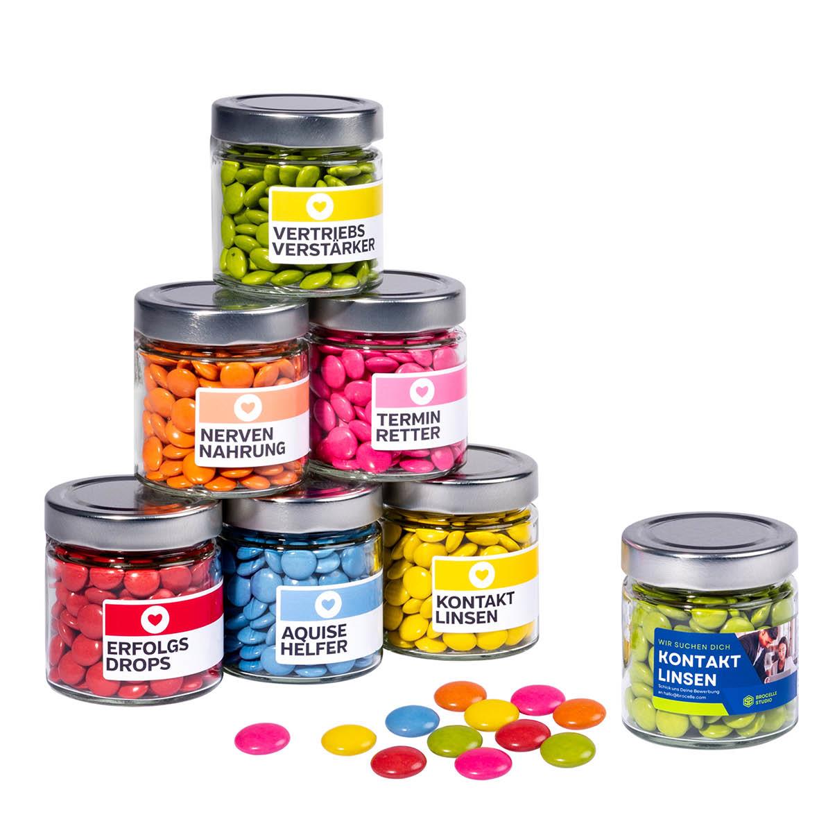 Schoko Drops im Maxi Glas
