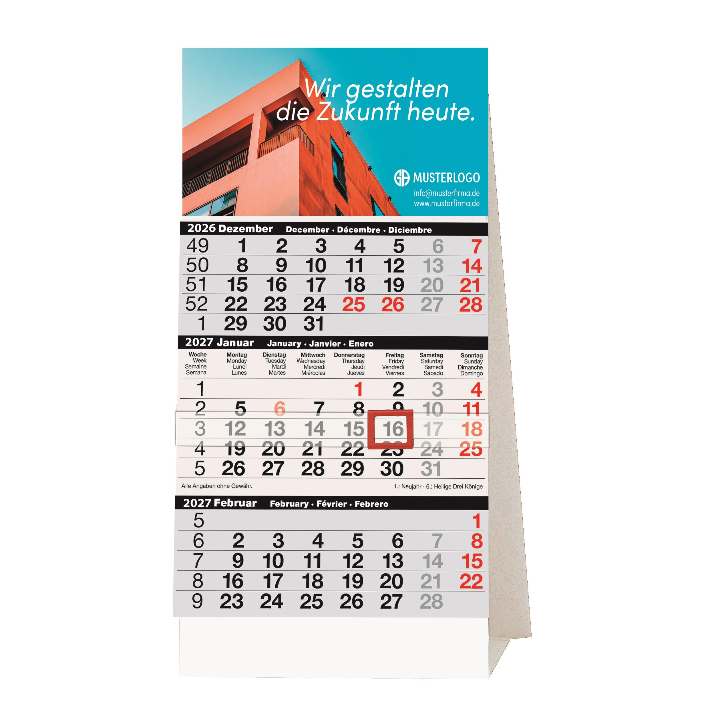 3-Monatsplaner Tischkalender