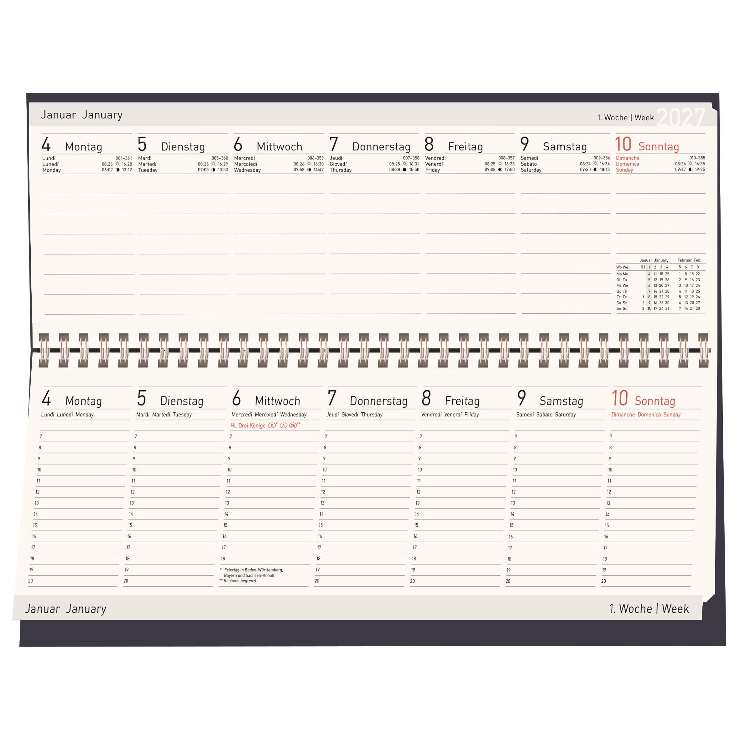 Tischquerkalender EDITION NATUR